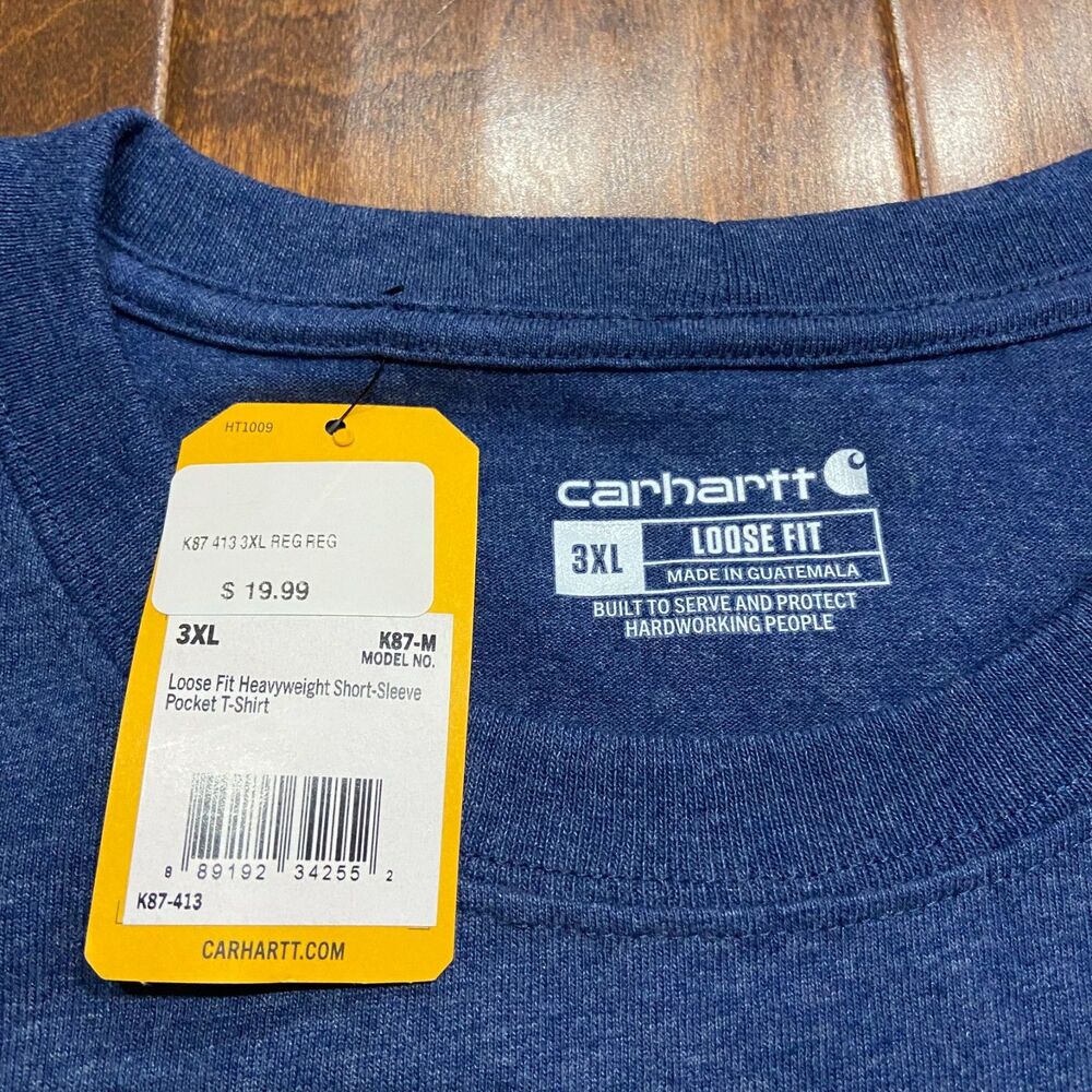 Carhartt Loose Fit Pocket Tee Bundle (2) Hunter Green Blue Big & Tall Men's 3XL - Picture 8 of 9
